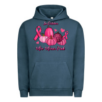 Pigment Midnight Navy In October We Wear Pink Pumpkins Urban Hoodie - RanaPortraitStore