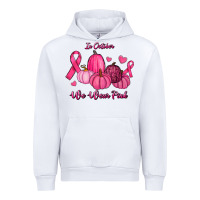White In October We Wear Pink Pumpkins Urban Hoodie - RanaPortraitStore