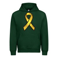 Forest Green Gold Cancer ribbon Urban Hoodie - RanaPortraitStore