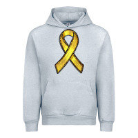 Heather Grey Gold Cancer ribbon Urban Hoodie - RanaPortraitStore