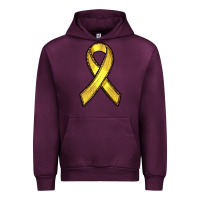 Mauve Wine Gold Cancer ribbon Urban Hoodie - RanaPortraitStore