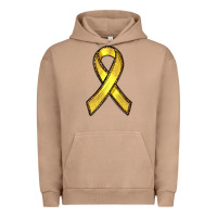 Pigment Burro Gold Cancer ribbon Urban Hoodie - RanaPortraitStore