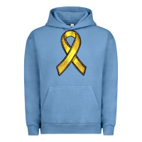Pigment Pebble Blue Gold Cancer ribbon Urban Hoodie - RanaPortraitStore