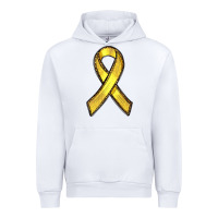 White Gold Cancer ribbon Urban Hoodie - RanaPortraitStore