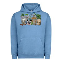 Pigment Pebble Blue koala coffee cups Urban Hoodie - texasbilliewilder