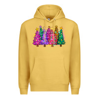 Antique Gold christmas trees and lights Premium Hoodie - Zillion Design Studio