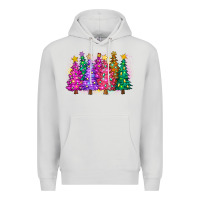 Dove Grey christmas trees and lights Premium Hoodie - Zillion Design Studio