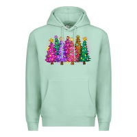Seafoam christmas trees and lights Premium Hoodie - Zillion Design Studio