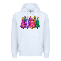 White christmas trees and lights Premium Hoodie - Zillion Design Studio