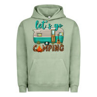 Pigment Oil Green lets go camping Urban Hoodie - texasbilliewilder