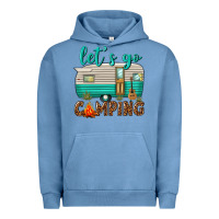 Pigment Pebble Blue lets go camping Urban Hoodie - texasbilliewilder
