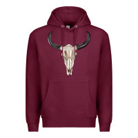 Burgundy western bull skull tbw Premium Hoodie - texasbilliewilder