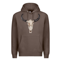 Coffee western bull skull tbw Premium Hoodie - texasbilliewilder