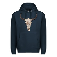 Navy western bull skull tbw Premium Hoodie - texasbilliewilder