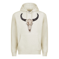 Oatmeal Heather western bull skull tbw Premium Hoodie - texasbilliewilder