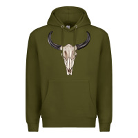 Army Green western bull skull tbw Premium Hoodie - texasbilliewilder