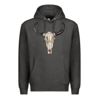 Charcoal Heather western bull skull tbw Premium Hoodie - texasbilliewilder