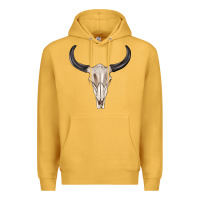Mustard western bull skull tbw Premium Hoodie - texasbilliewilder