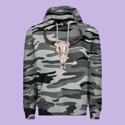 Premium Hoodie western bull skull tbw