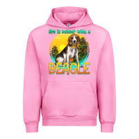 Fuchsia Pink life is better with a beagle Urban Hoodie - texasbilliewilder