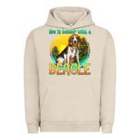 Pigment French Oak life is better with a beagle Urban Hoodie - texasbilliewilder