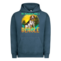 Pigment Midnight Navy life is better with a beagle Urban Hoodie - texasbilliewilder
