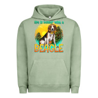 Pigment Oil Green life is better with a beagle Urban Hoodie - texasbilliewilder