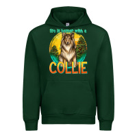 Forest Green life is better with a collie Urban Hoodie - texasbilliewilder