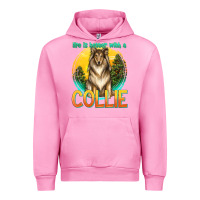 Fuchsia Pink life is better with a collie Urban Hoodie - texasbilliewilder