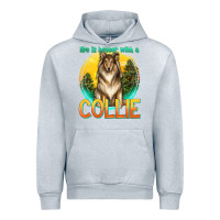 Heather Grey life is better with a collie Urban Hoodie - texasbilliewilder
