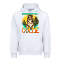 White life is better with a collie Urban Hoodie - texasbilliewilder