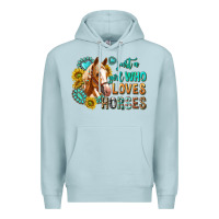 Blue Mist western just a girl who loves horses Premium Hoodie - texasbilliewilder