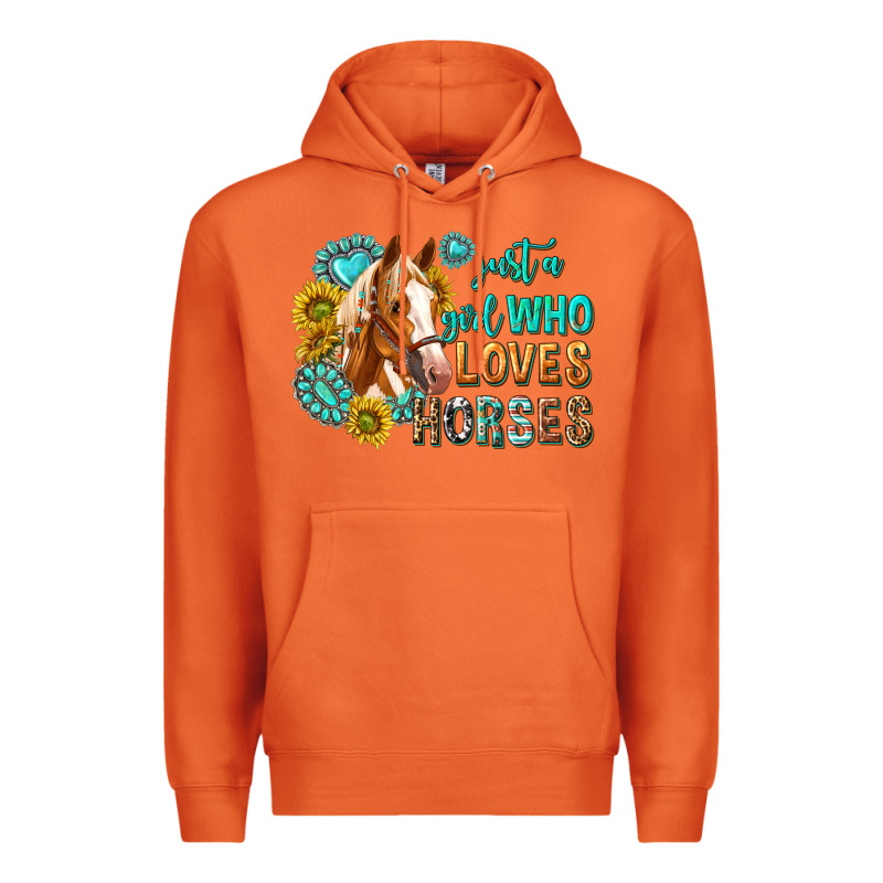 Western Just A Girl Who Loves Horses Premium Hoodie by texasbilliewilder | Teevron