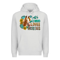 Dove Grey western just a girl who loves horses Premium Hoodie - texasbilliewilder