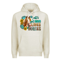 Oatmeal Heather western just a girl who loves horses Premium Hoodie - texasbilliewilder