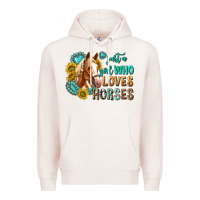 Pale Pink western just a girl who loves horses Premium Hoodie - texasbilliewilder