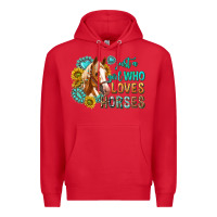 Red western just a girl who loves horses Premium Hoodie - texasbilliewilder
