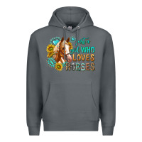 Rock western just a girl who loves horses Premium Hoodie - texasbilliewilder