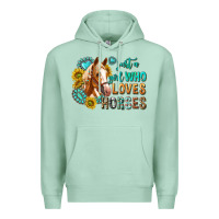 Seafoam western just a girl who loves horses Premium Hoodie - texasbilliewilder
