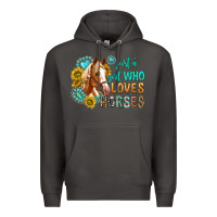 Smoke western just a girl who loves horses Premium Hoodie - texasbilliewilder