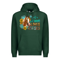 Sports Green western just a girl who loves horses Premium Hoodie - texasbilliewilder