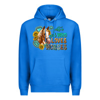 True Royal western just a girl who loves horses Premium Hoodie - texasbilliewilder