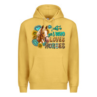 Western Just A Girl Who Loves Horses Premium Hoodie | Teevron