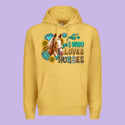 Premium Hoodie western just a girl who loves horses