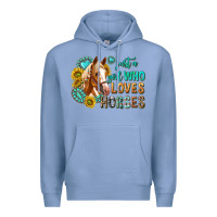 Colony Blue western just a girl who loves horses Premium Hoodie - texasbilliewilder
