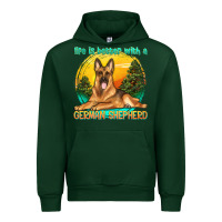 Forest Green life is better with a german shepherd Urban Hoodie - texasbilliewilder