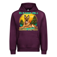 Mauve Wine life is better with a german shepherd Urban Hoodie - texasbilliewilder