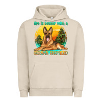 Pigment French Oak life is better with a german shepherd Urban Hoodie - texasbilliewilder