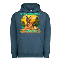 Pigment Midnight Navy life is better with a german shepherd Urban Hoodie - texasbilliewilder