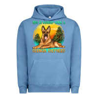 Pigment Pebble Blue life is better with a german shepherd Urban Hoodie - texasbilliewilder